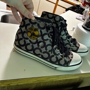 Coach Black and Gray High-Top Sneakers